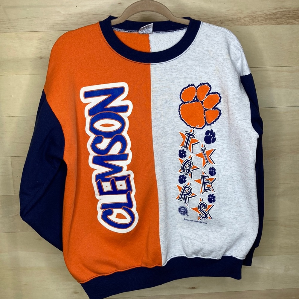 Vintage Clemson Tigers 1994 made in USA crewneck sweatshirt color block